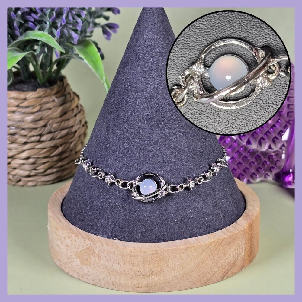 Celestial Silvery Bracelet‎ With Rhinestone Accents (NWOT)